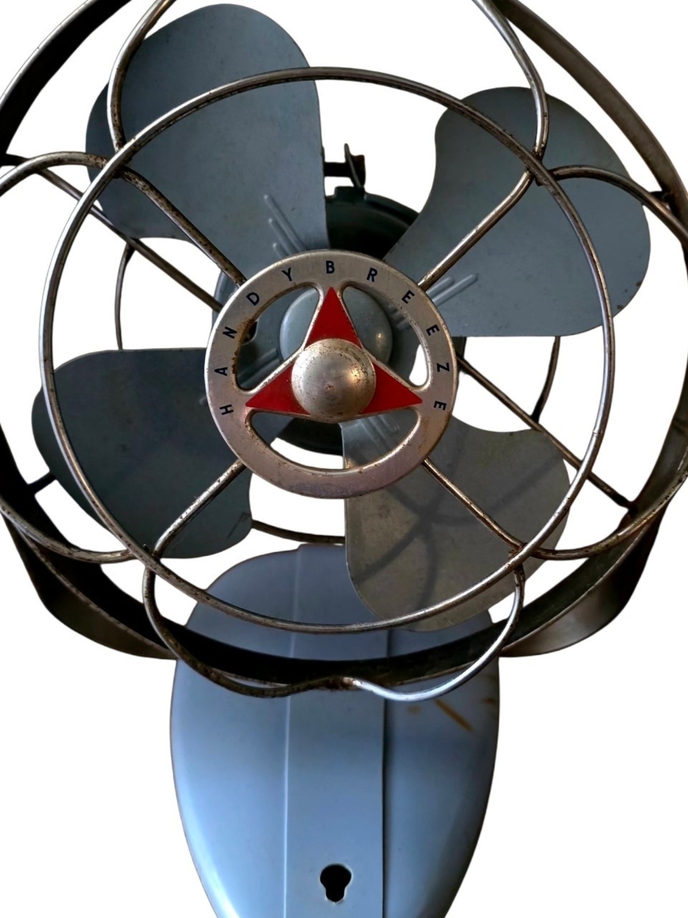 Handy Breeze Vintage Electric Fan - Blue with Red Accent